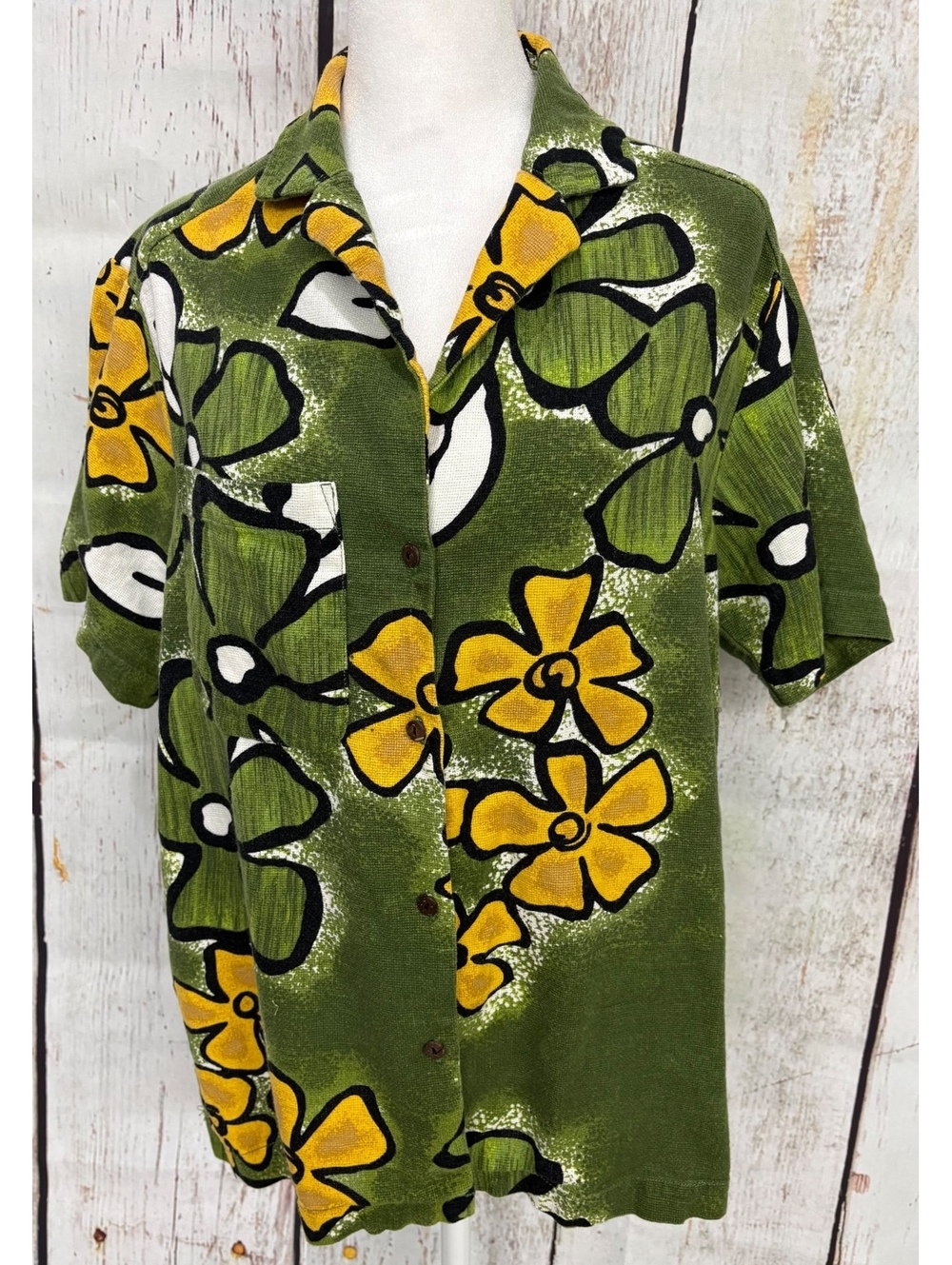Urban Outfitters BDG Women’s Dylan Linen Souvenir Tropical Shirt Size M EUC